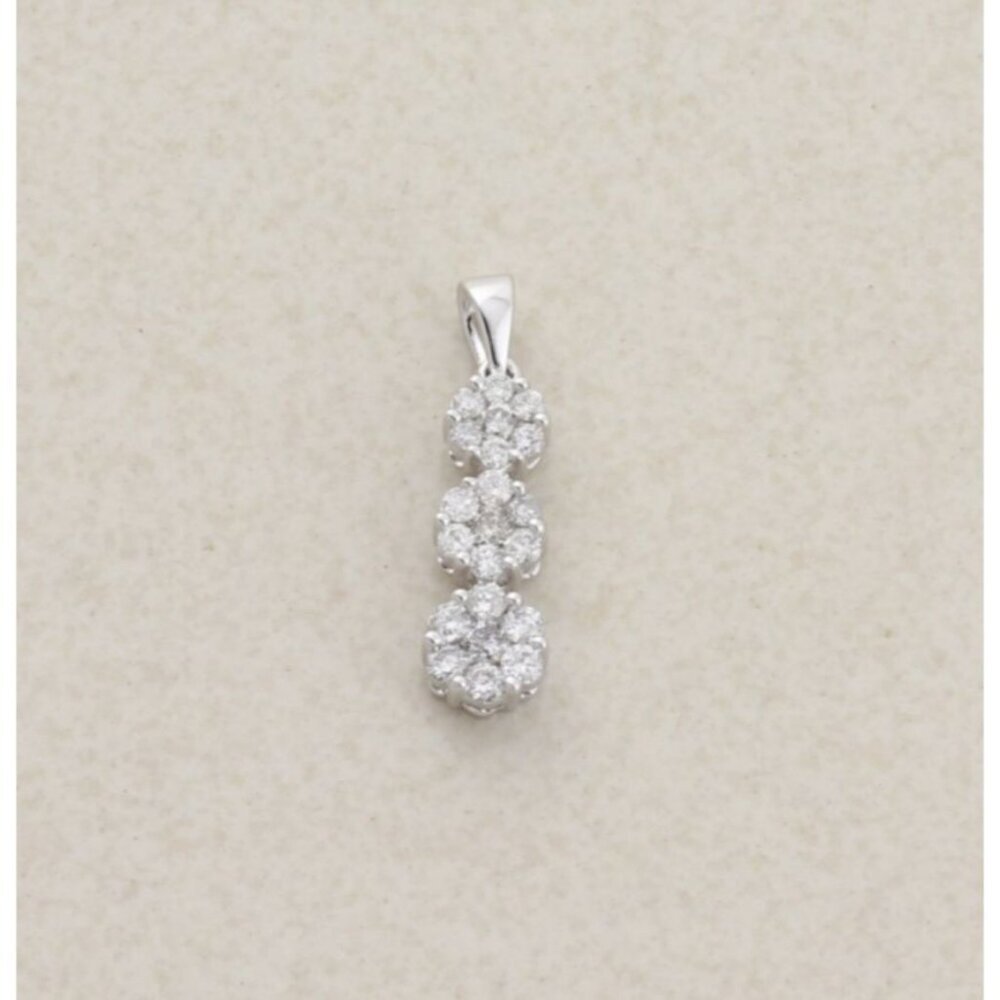 Pendant Only 10k White Gold .25 ct Diamond Pendant 3/4" x 1/4" inch